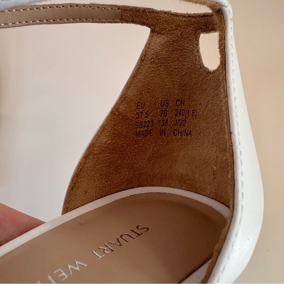 Stuart Weitzman NunakedCurve 85 Sandal Heel in White - Picture 12 of 15